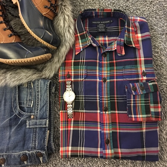 Ralph Lauren Tops - Plaid button up by Ralph Lauren!